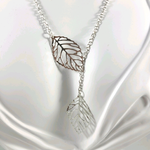 Double Leaf Necklace - Picture 5 of 13